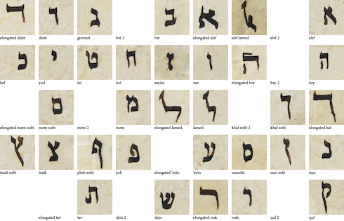 Visual Hebrew script reference for Yemenite Square